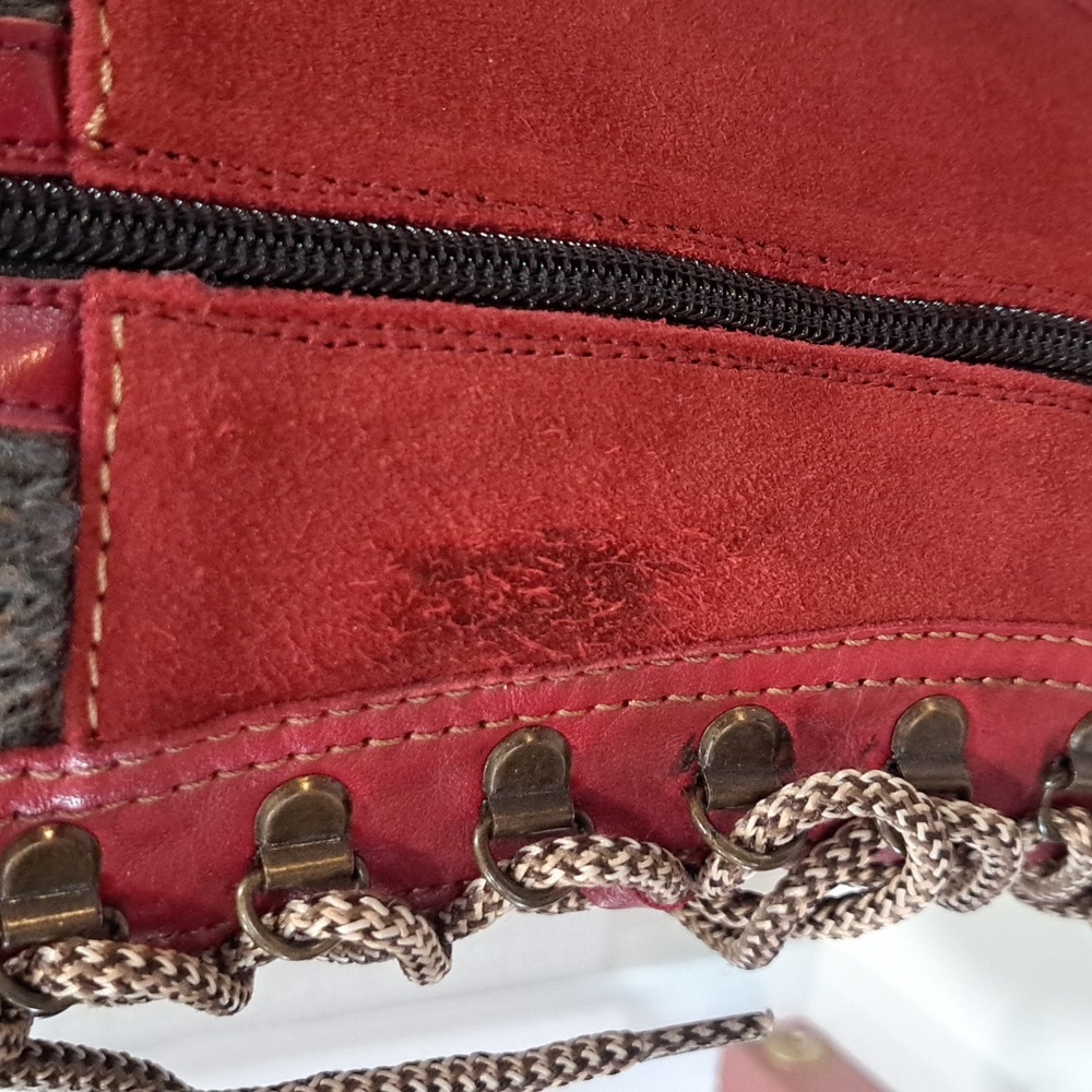 Women's Remonte Red Lace-Up Boots - Picture 3 of 9
